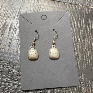 Silver Tone Ragazza Heart and Love Earrings!